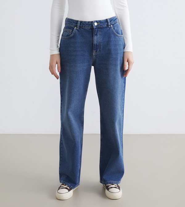 Washed High Waist Wide Leg Jeans