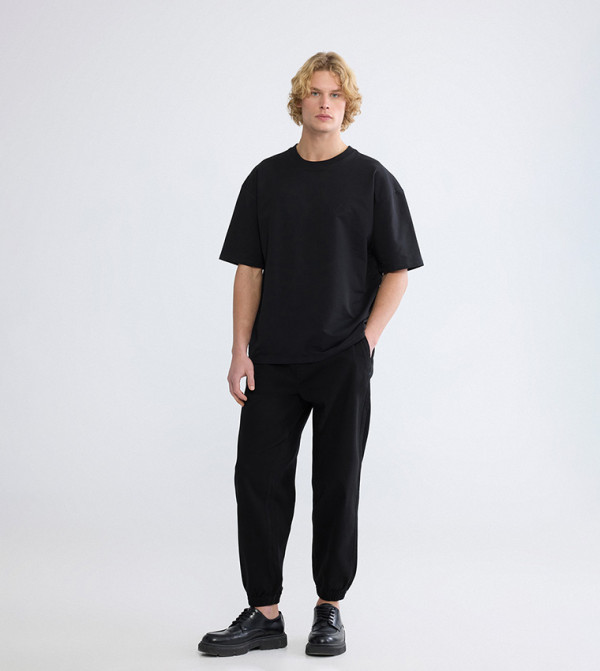 Solid Drawstring Waist Joggers