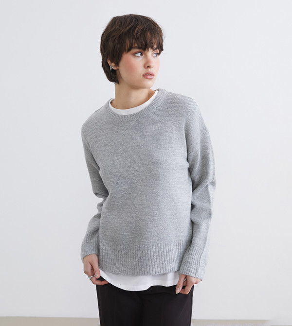 Knitted Crew Neck Sweater