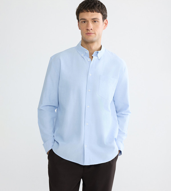Pocket Front Button-Down Collar Shirt