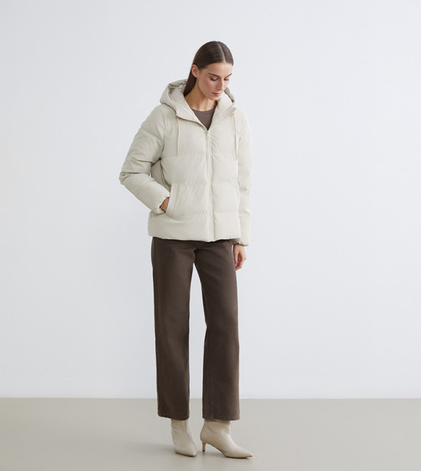 Zip-Through Hooded Puffer Jacket