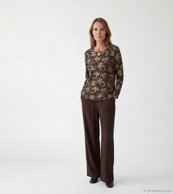 Textured Elastic Waist Satin Trousers