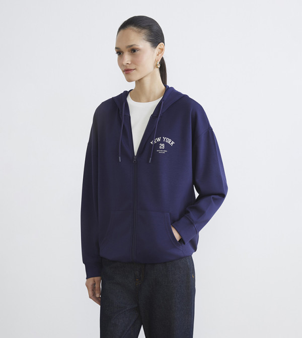 Hooded Zip-Up Oversized Jacket