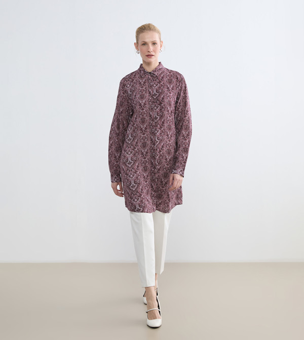 Printed Long Sleeves Tunic Shirt