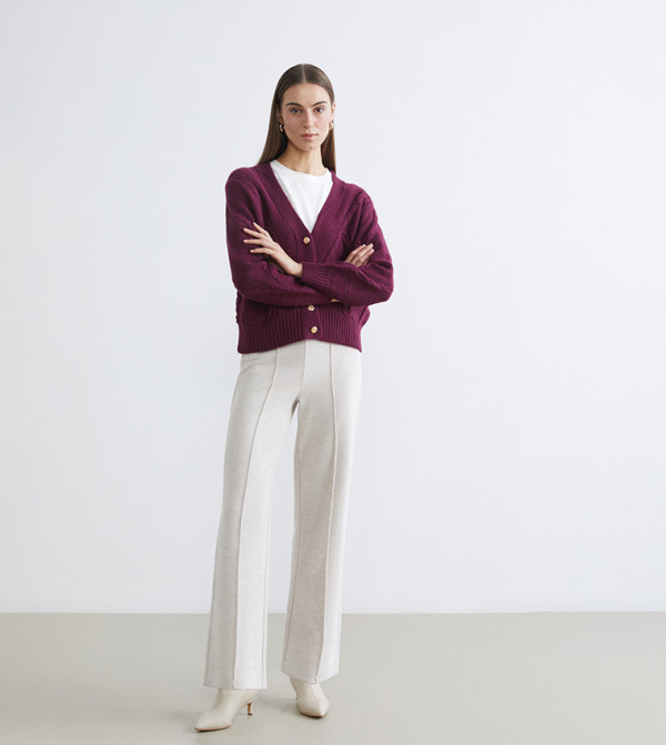 Solid Wide Leg Trousers
