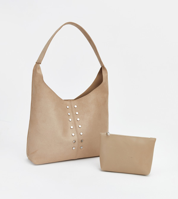 Moka Troklu Suede Shoulder Bag with Pouch