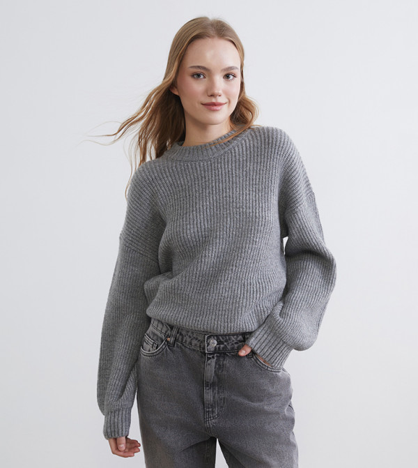 Knitted Crew Neck Oversized Sweater