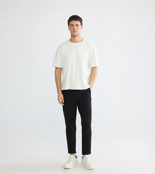 Solid Straight Fit Trousers