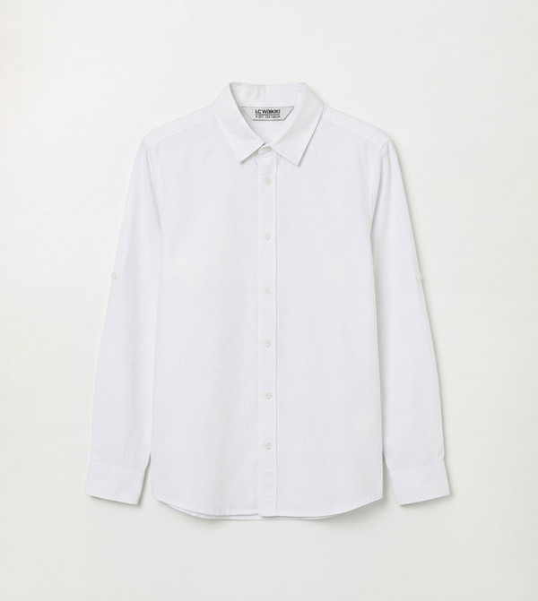 Solid Long Sleeves Oxford Shirt