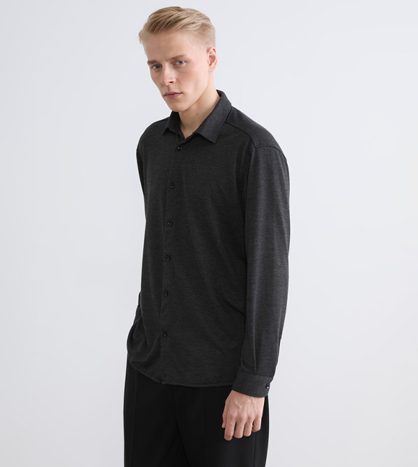 Textured Long Sleeves Shirt