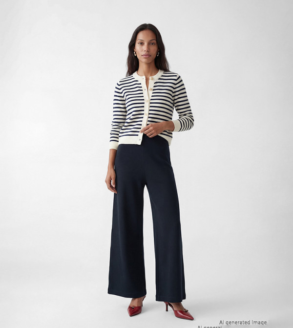 Elastic Waist Wide Leg Trousers