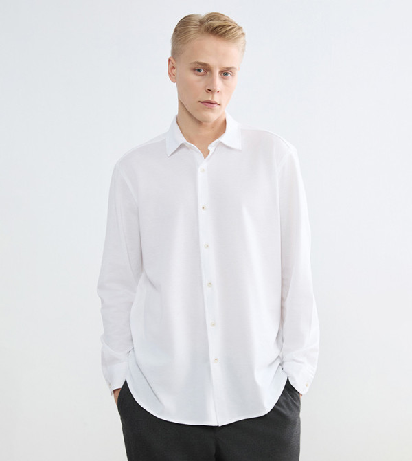 Solid Classic Collar Long Sleeves Shirt
