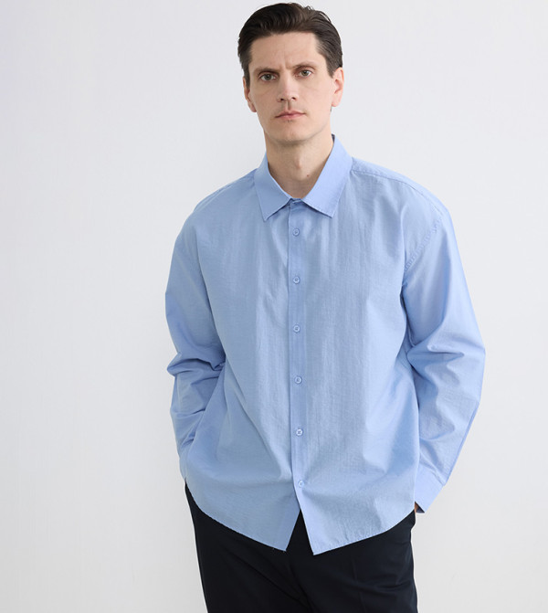 Solid Long Sleeves Poplin Shirt