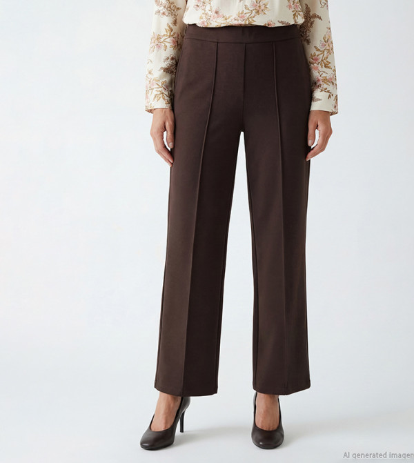 Elastic Waist Wide Leg Trousers