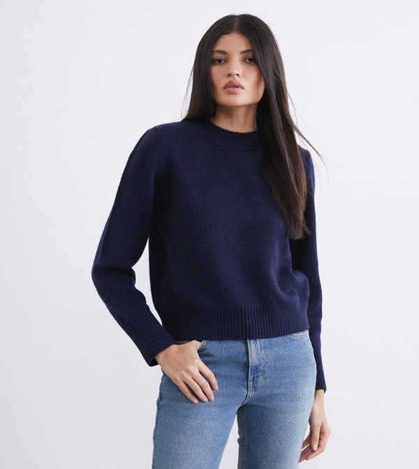 Knitted Crew Neck Sweater  