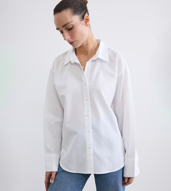 Solid Long Sleeves Poplin Shirt