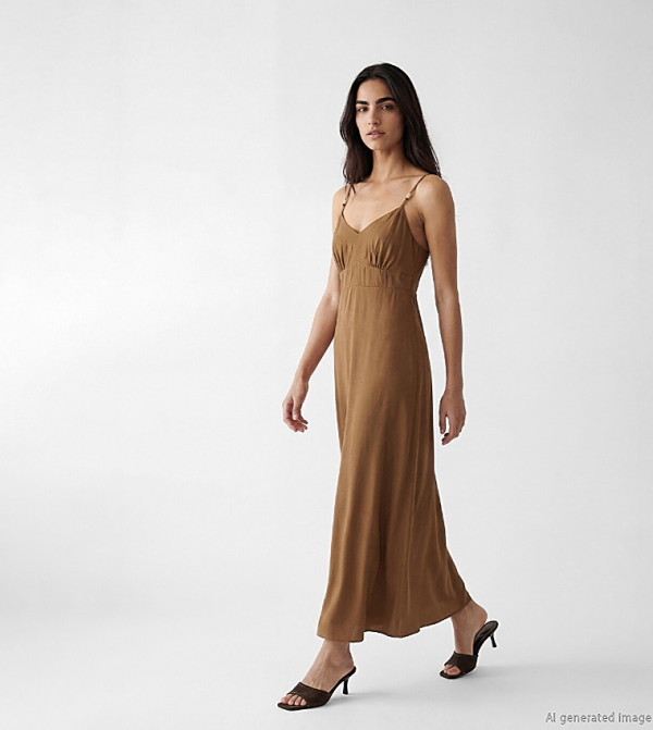 Solid Strappy Maxi Dress