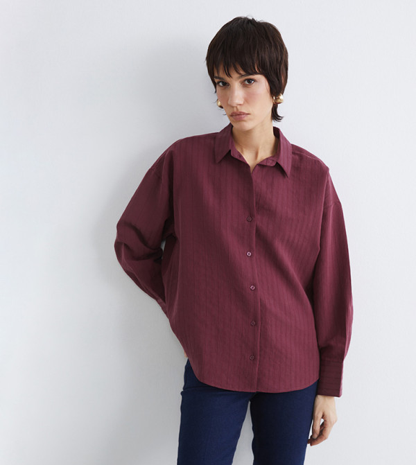 Striped Long Sleeves Oversized Shirt