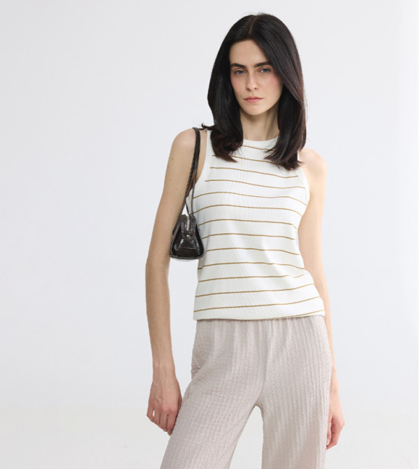 Striped Crew Neck Tank Top