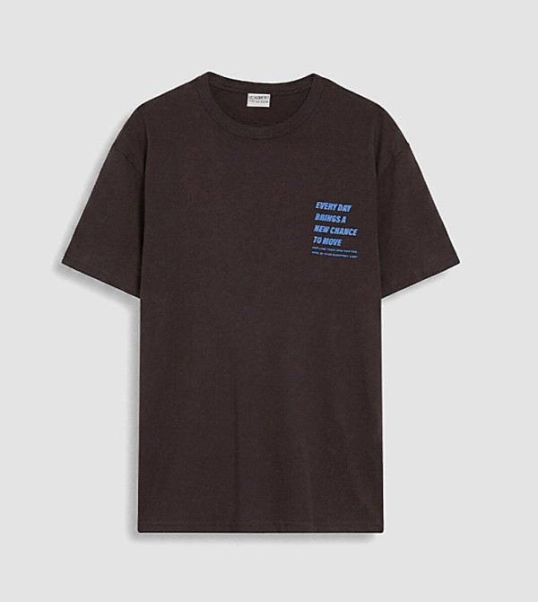 Typography Printed Crew Neck T-Shirt