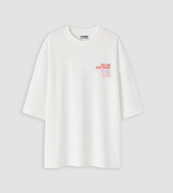 Printed Crew Neck Loose Fit T-Shirt