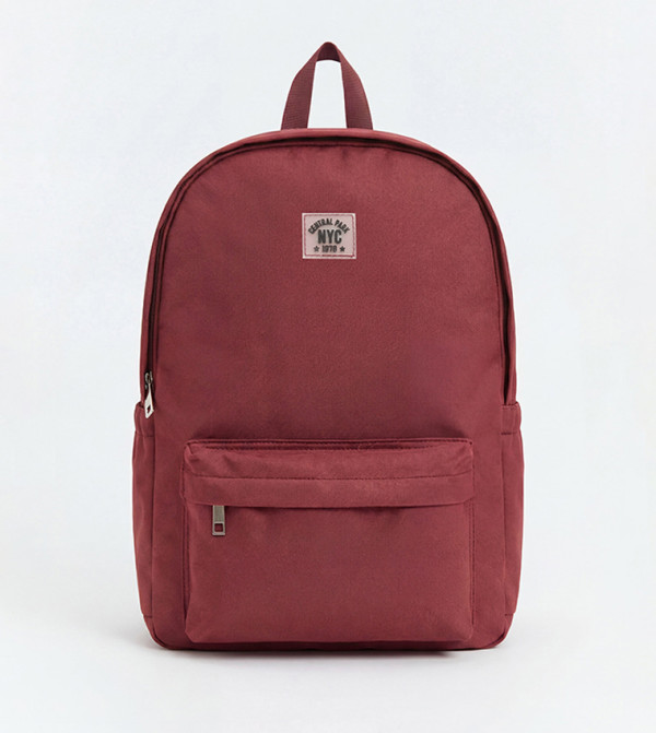 Label Detail Front Pocket Backpack