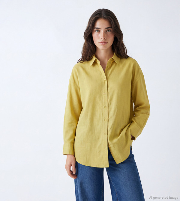 Textured Long Sleeves Oversized Shirt