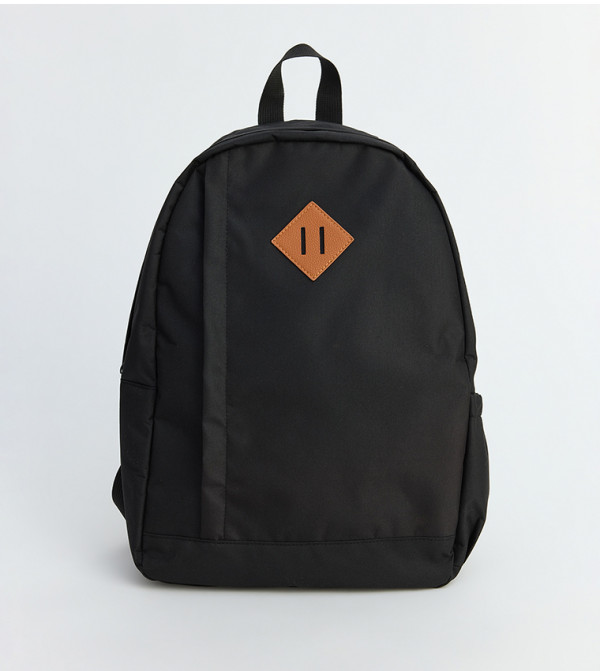Solid Zip Closure Backpack