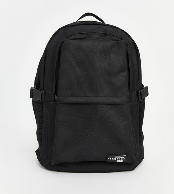 Solid Zip Closure Backpack