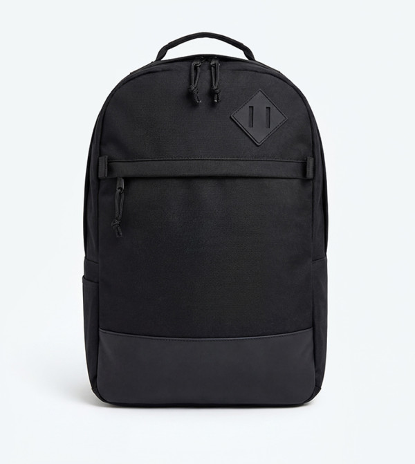 Solid Zip Closure Backpack
