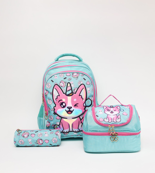 Printed Front Pocket 16" Backpack Set