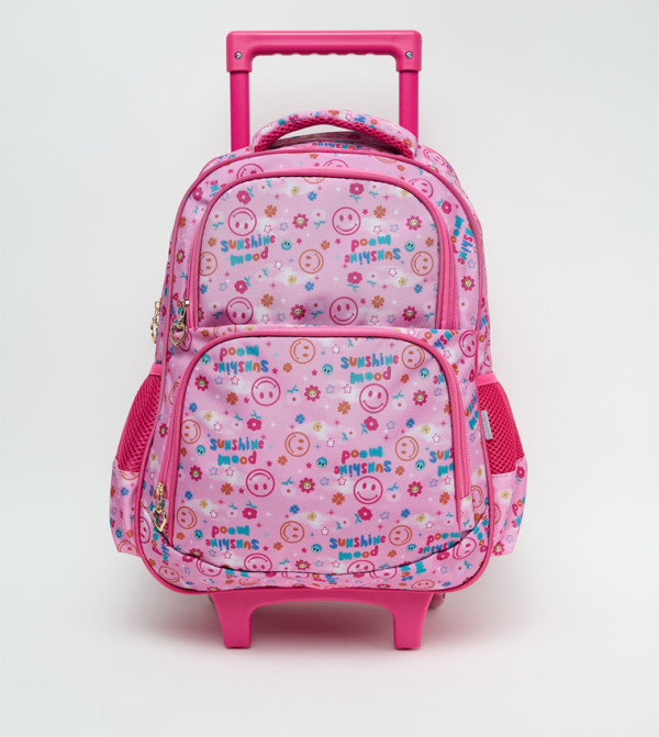 Printed Front Pocket 16" Trolley Backpack