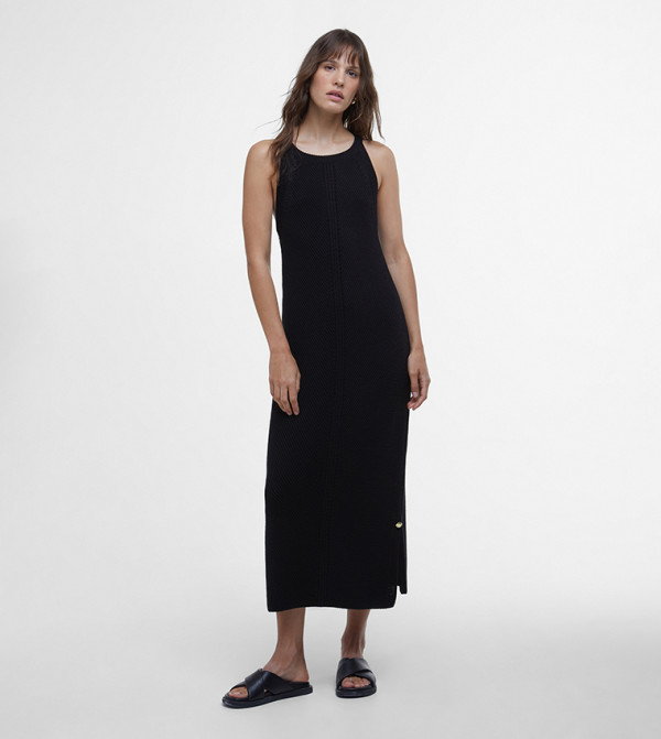DAKOTA Solid Sleeveless Knitted Midi Dress