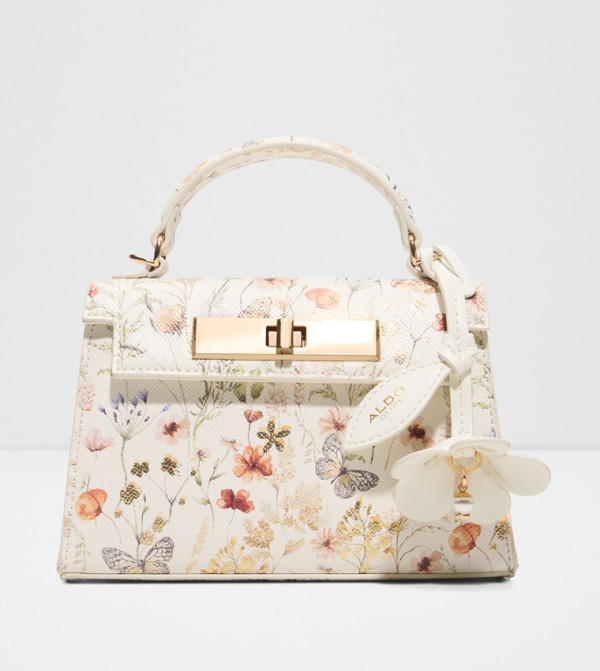 LEORA Floral Printed Flap Top Handle Bag