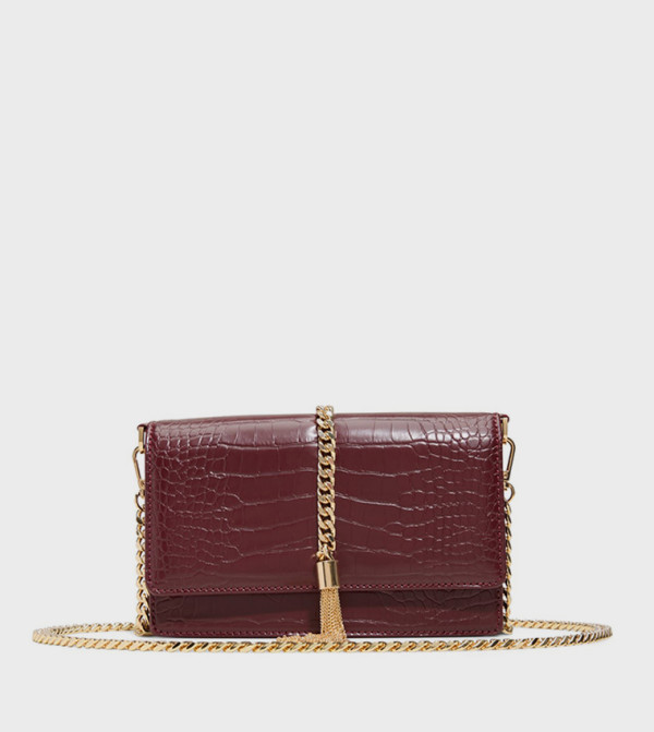 LILITHA Croc Textured Flap Crossbody Bag