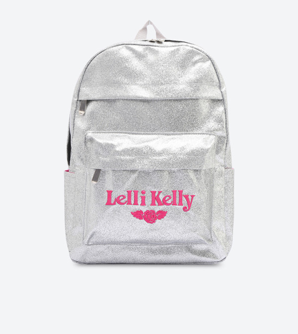 Sparkly Glitter School Rucksack Backpack - Silver LK 8297