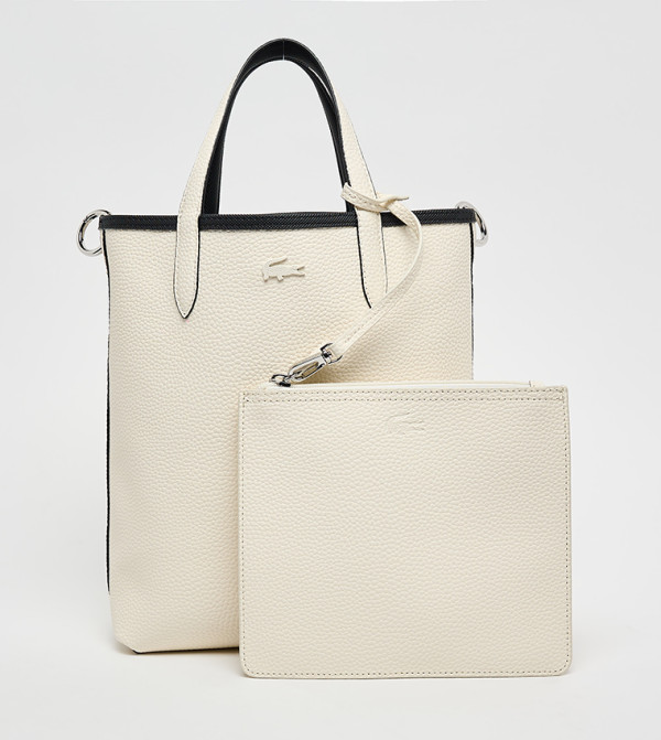 Textured Reversable Tote Bag with Pouch