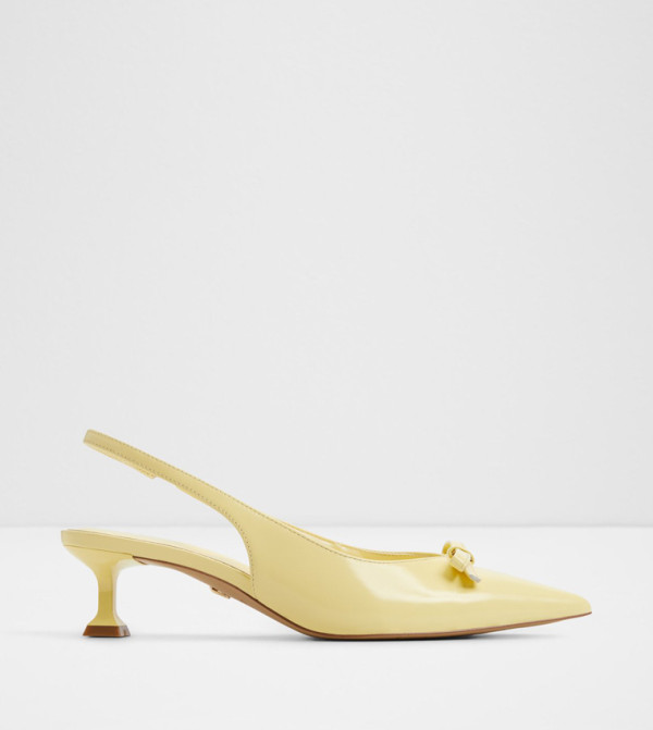 LUXURIANT Bow Detail Slingback Pumps