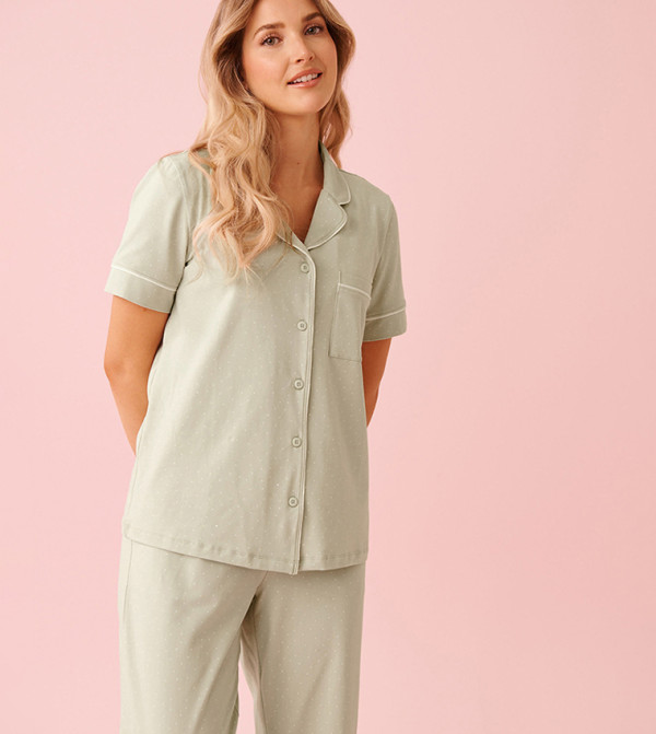 Cotton Short Sleeves Button-Down Shirt