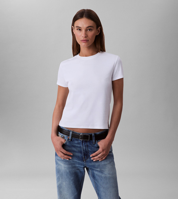 Solid Crew Neck Short Sleeves T-Shirt