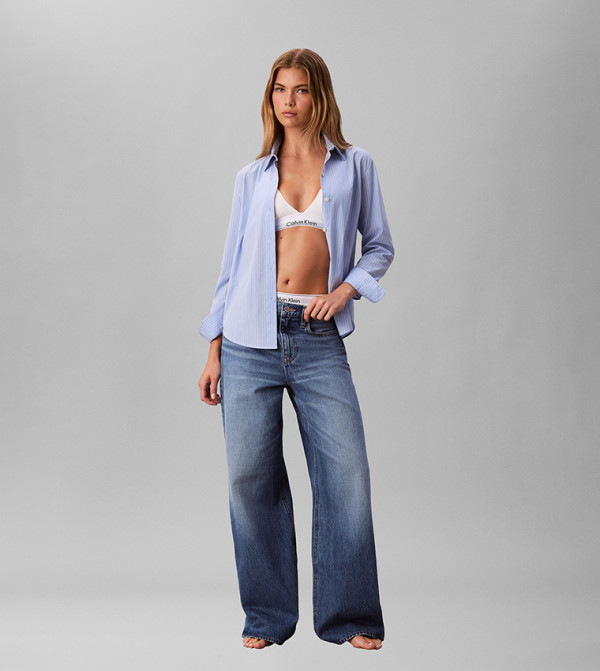Faded High Waist Wide Leg Jeans