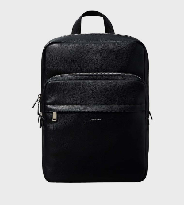 Logo Detail Zippered Square Backpack