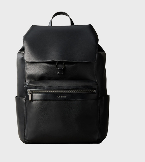 Textured Flap Front Pocket Backpack