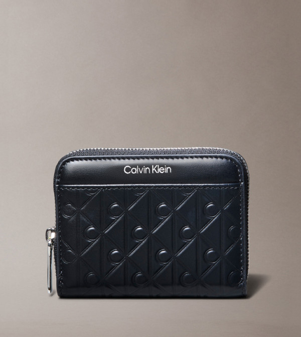 Emblem Embossed Zip-Around Wallet