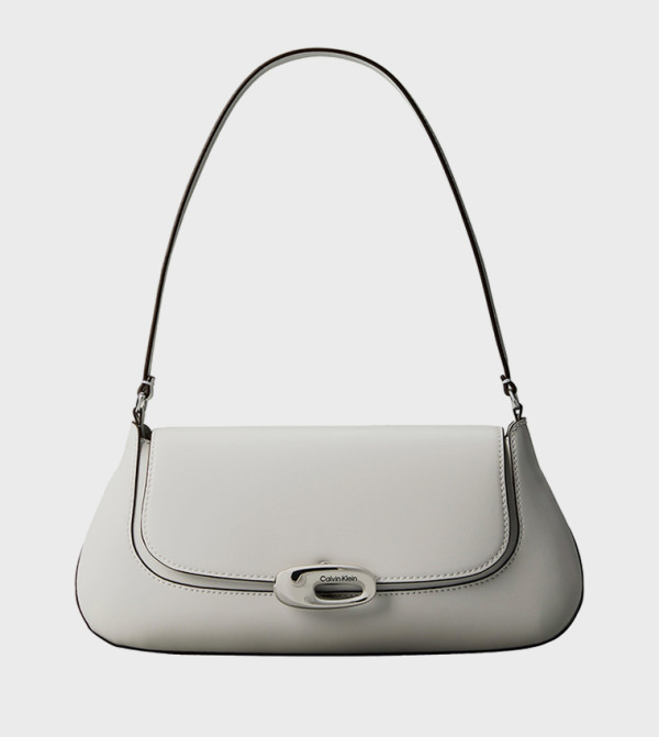 Metal Accent Flap Shoulder Bag