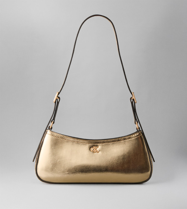 Logo Detail Metallic Shoulder Bag