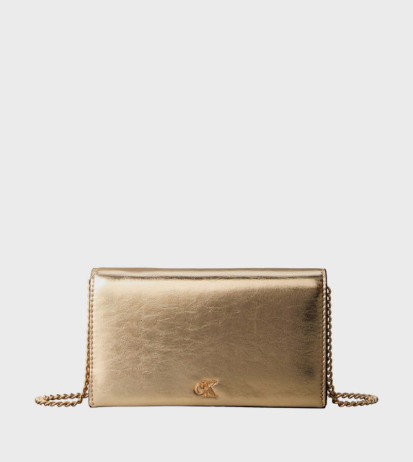 Logo Detail Metallic Crossbody Bag