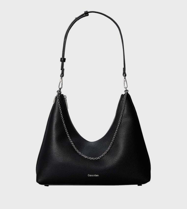 Logo Printed Chain Detail Shoulder Bag