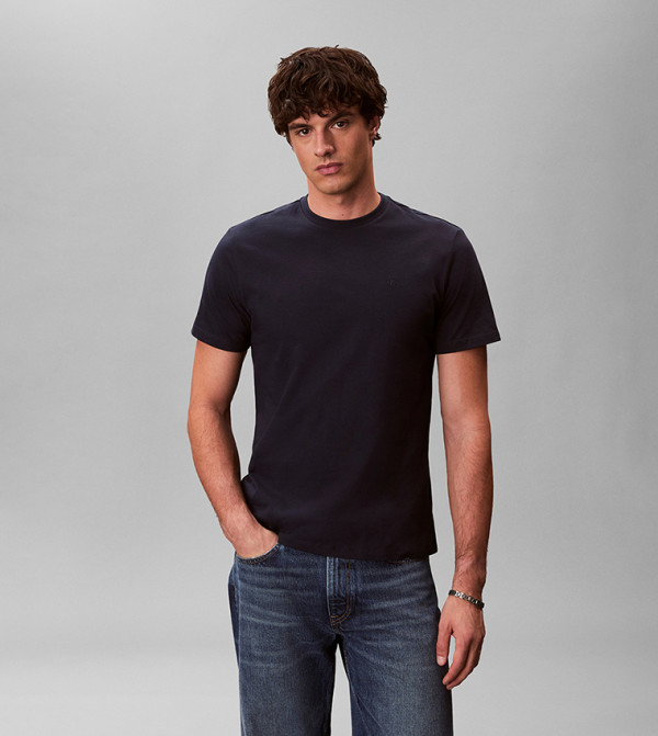 تيشيرت مونوغرام كم قصير - قطعتين 