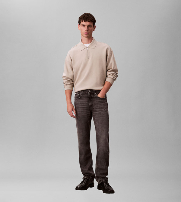 Washed Straight Fit Jeans